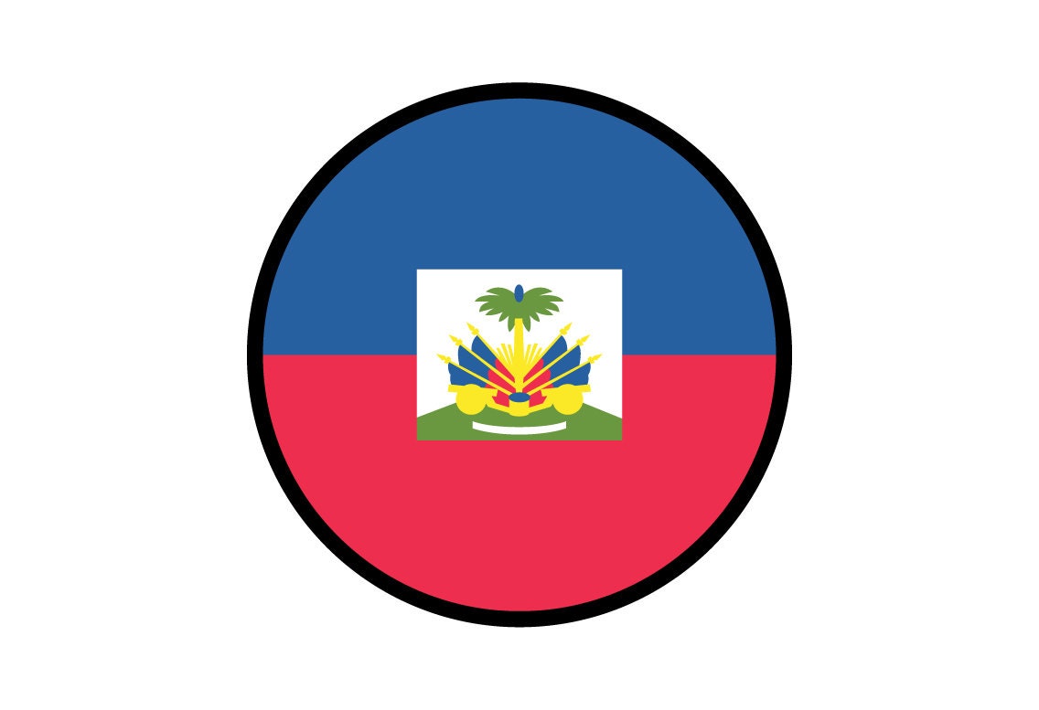 Haiti Flag Circle Sticker Decal