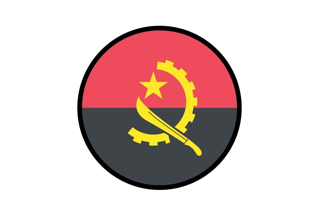Angola Flag Circle Sticker Decal