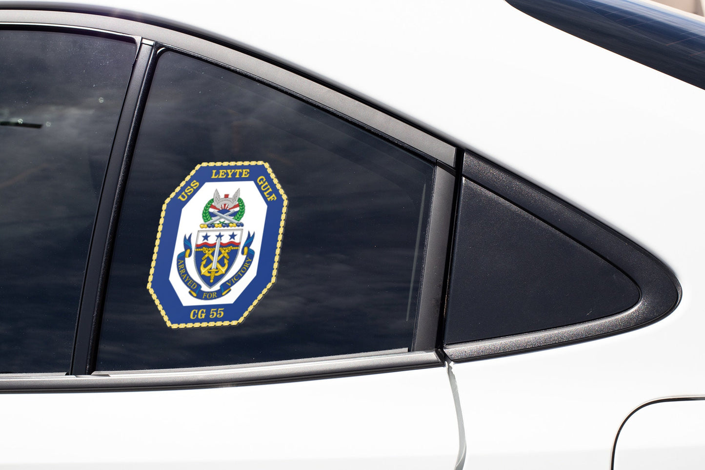 USS Leyte Gulf CG-55 Badge Sticker Decal Ticonderoga Class Cruiser Car Sticker Bumper Sticker for Car Emblem