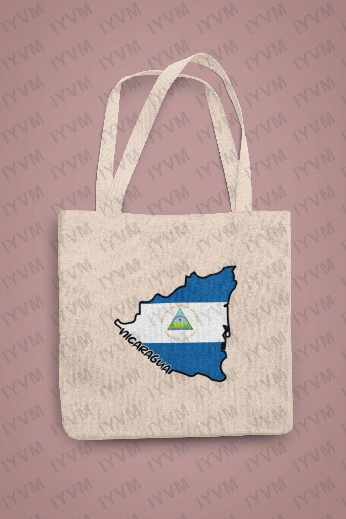 Nicaragua Map Iron On Heat Transfer Vinyl HTV / Republic of Nicaragua / República de Nicaragua / En Dios confiamos / Managua /