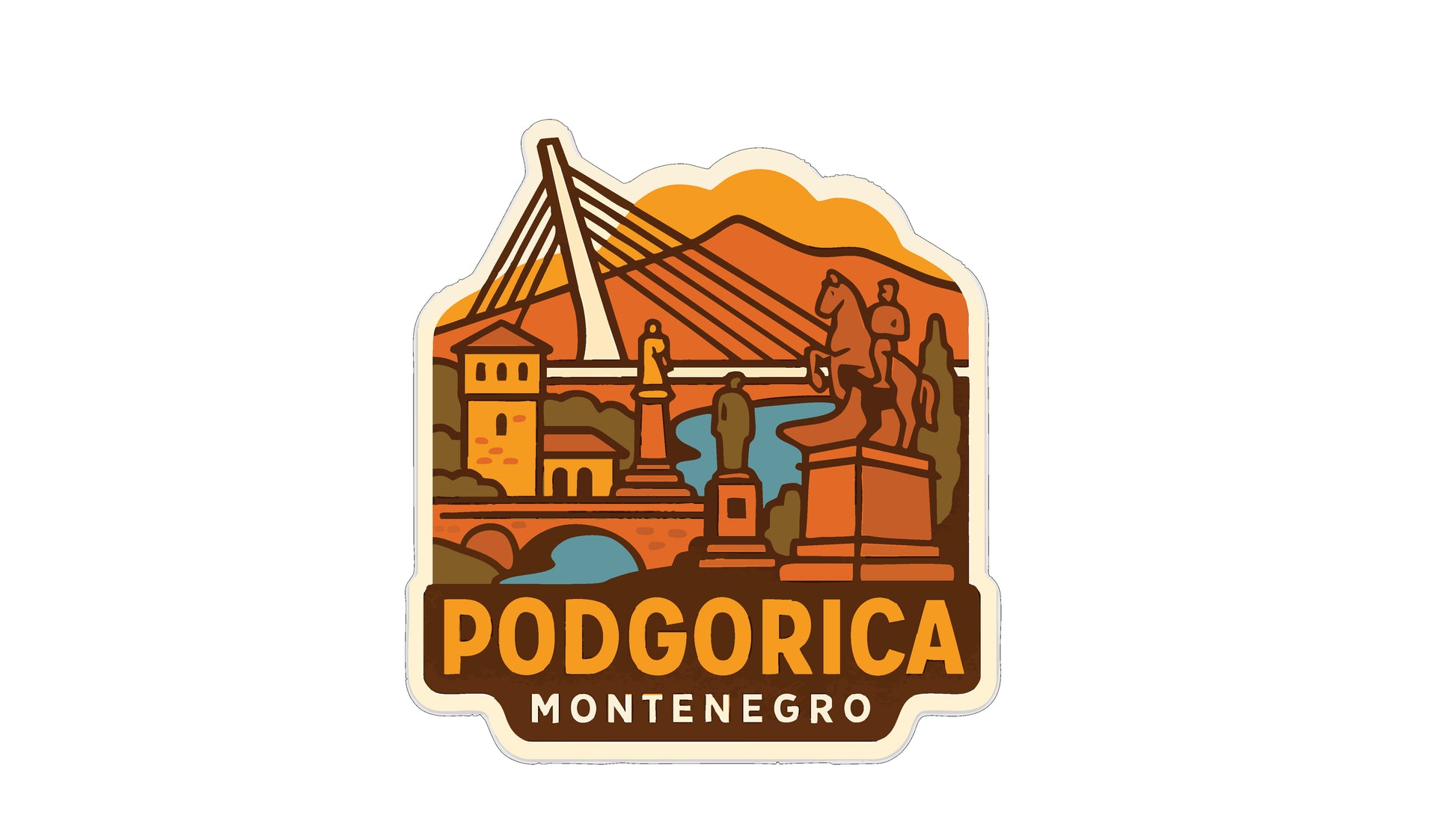a sticker or logo for the city of Podgorica, located in the country of Montenegro.