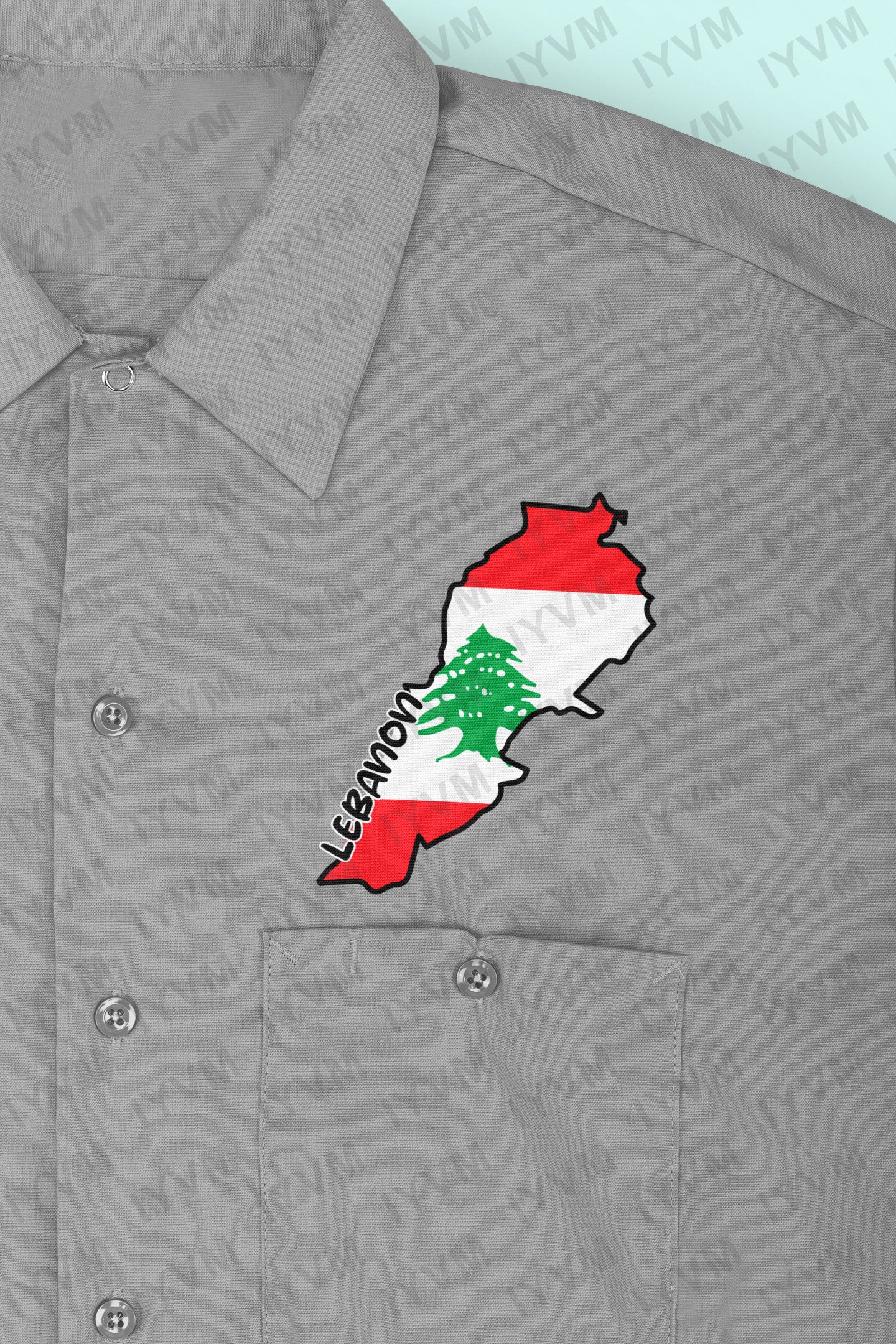 Lebanon Map Iron On Heat Transfer Vinyl HTV / Republic of Lebanon / Lebanese Republic / Beirut / Lebanese