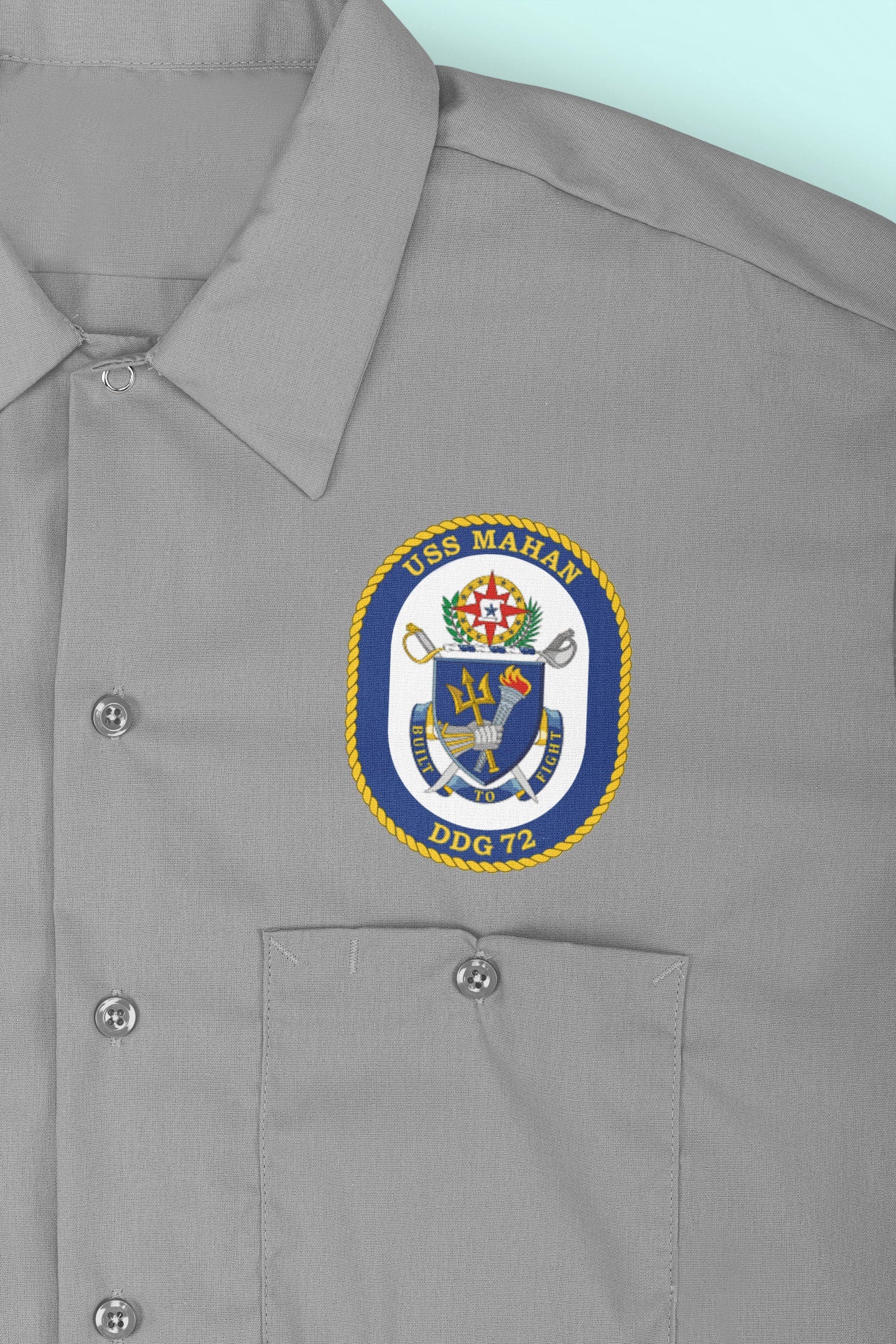 USS Mahan DDG-72 Badge Iron On Heat Transfer Vinyl HTV Arleigh Burke Class Destroyer