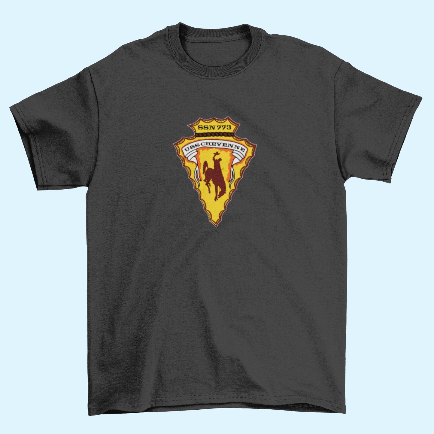 USS Cheyenne SSN-773 Badge Iron On Heat Transfer Vinyl HTV Los Angeles Class Attack submarine