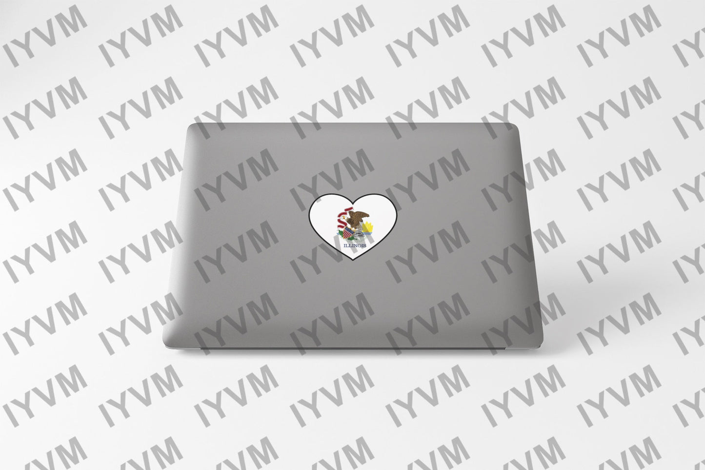State of Illinois Flag Heart Sticker Decal  USA Illinois State  Springfield  Prairie State  Land of Lincoln  Corn State / Garden of the West