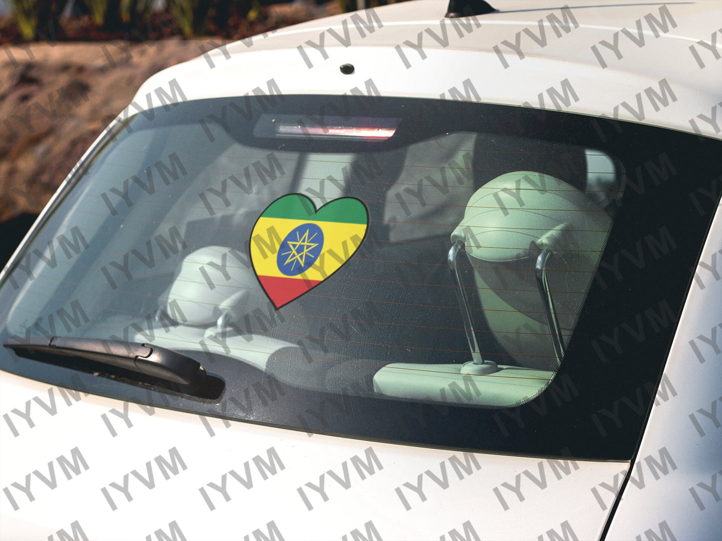Ethiopia Flag Heart Sticker Decal / Federal Democratic Republic of Ethiopia / Addis Ababa / Ethiopian