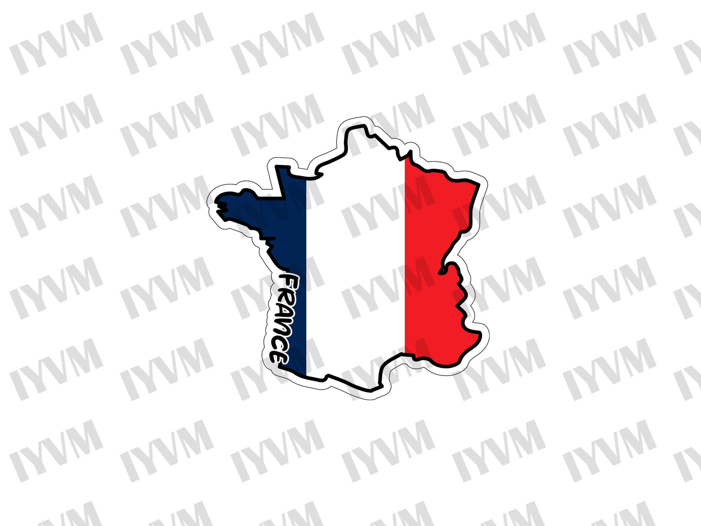 France Map Flag Sticker Decal / French Republic / Paris / French / Liberté, égalité, fraternité