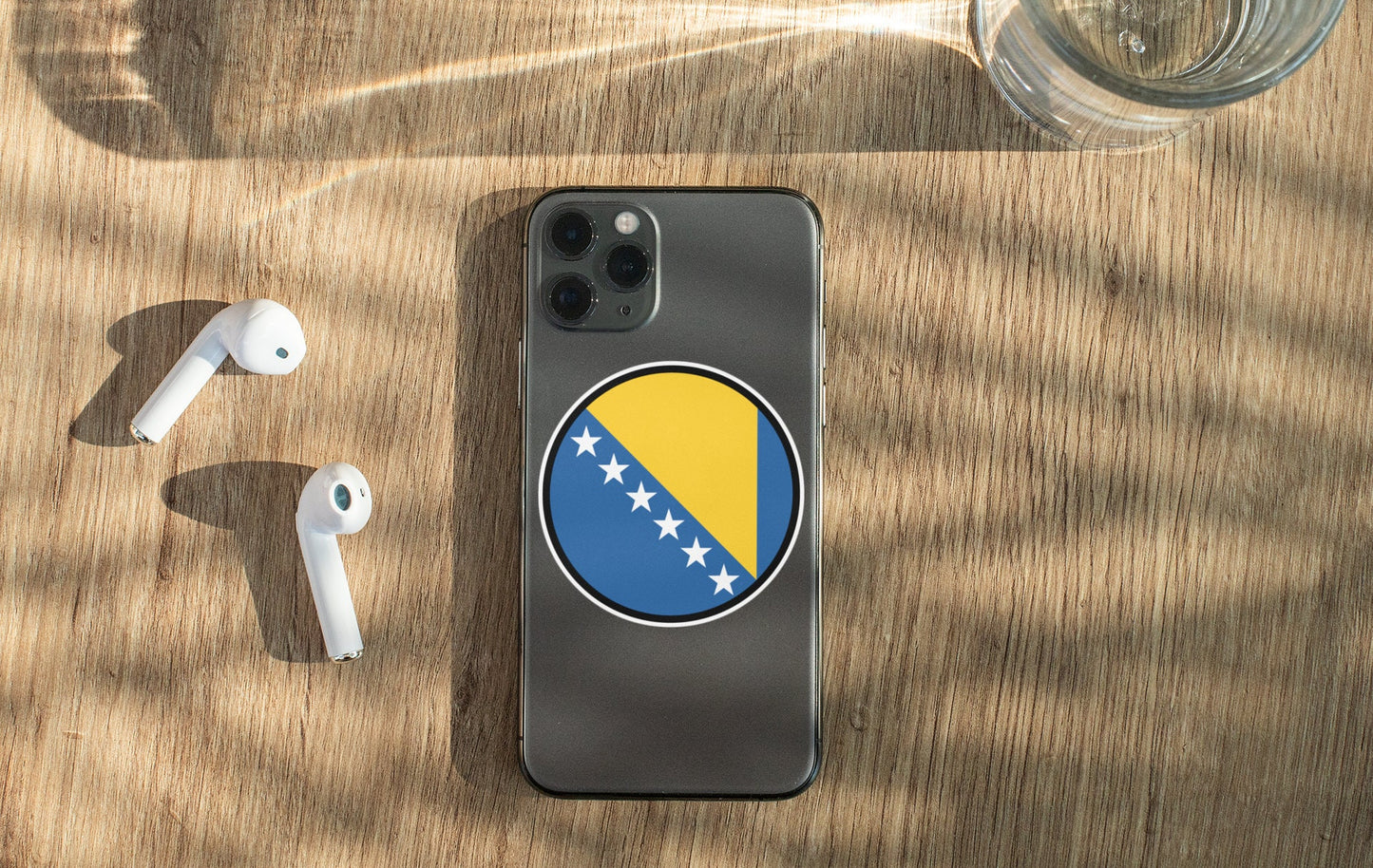 Bosnia and Herzegovina Flag Circle Sticker Decal