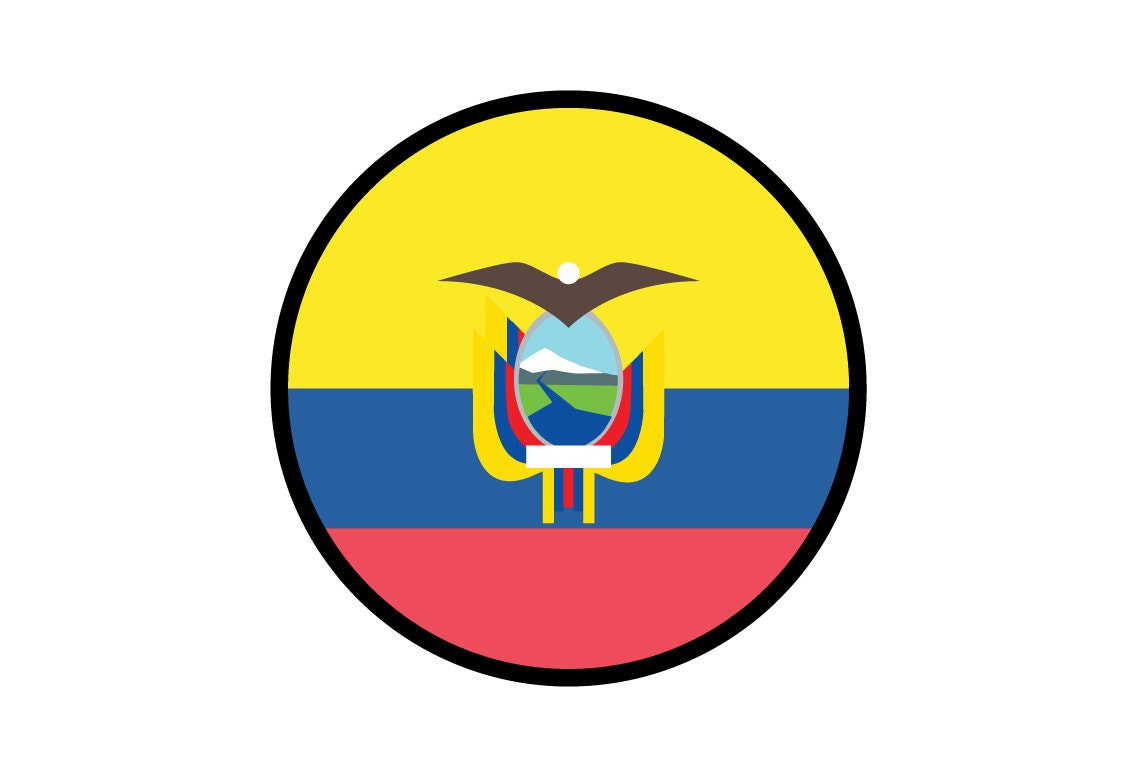Ecuador Flag Circle Sticker Decal