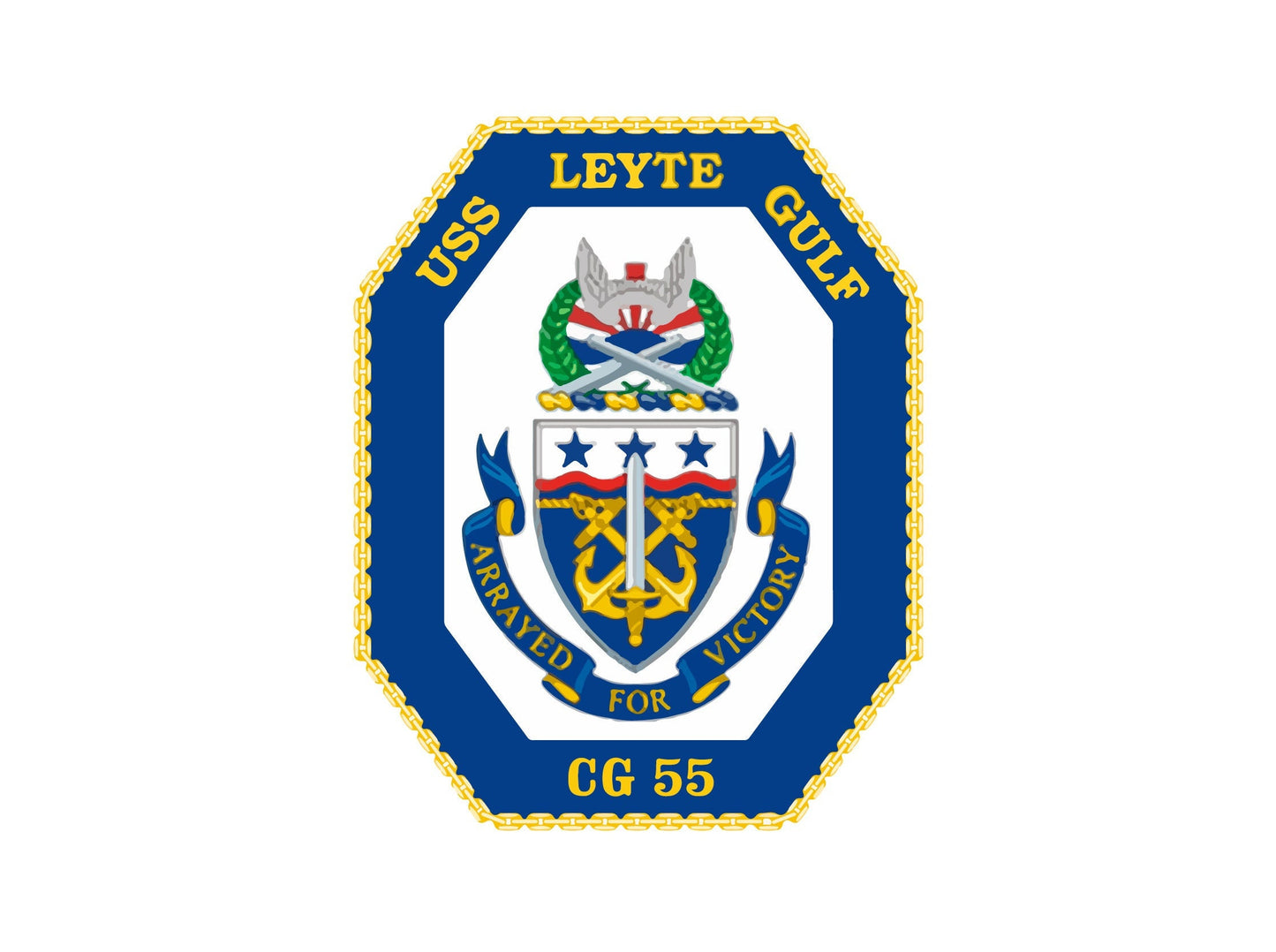 USS Leyte Gulf CG-55 Badge Sticker Decal Ticonderoga Class Cruiser Car Sticker Bumper Sticker for Car Emblem