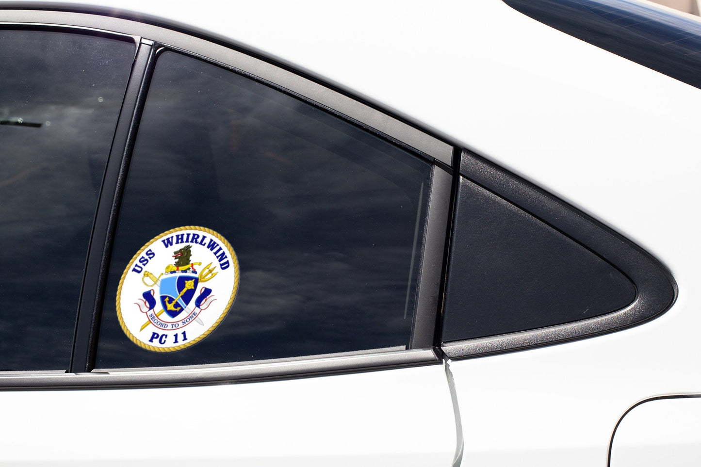 USS Whirlwind PC-11 Badge Sticker Decal Cyclone Class Patrol boat Car Sticker Bumper Sticker for Car Emblem