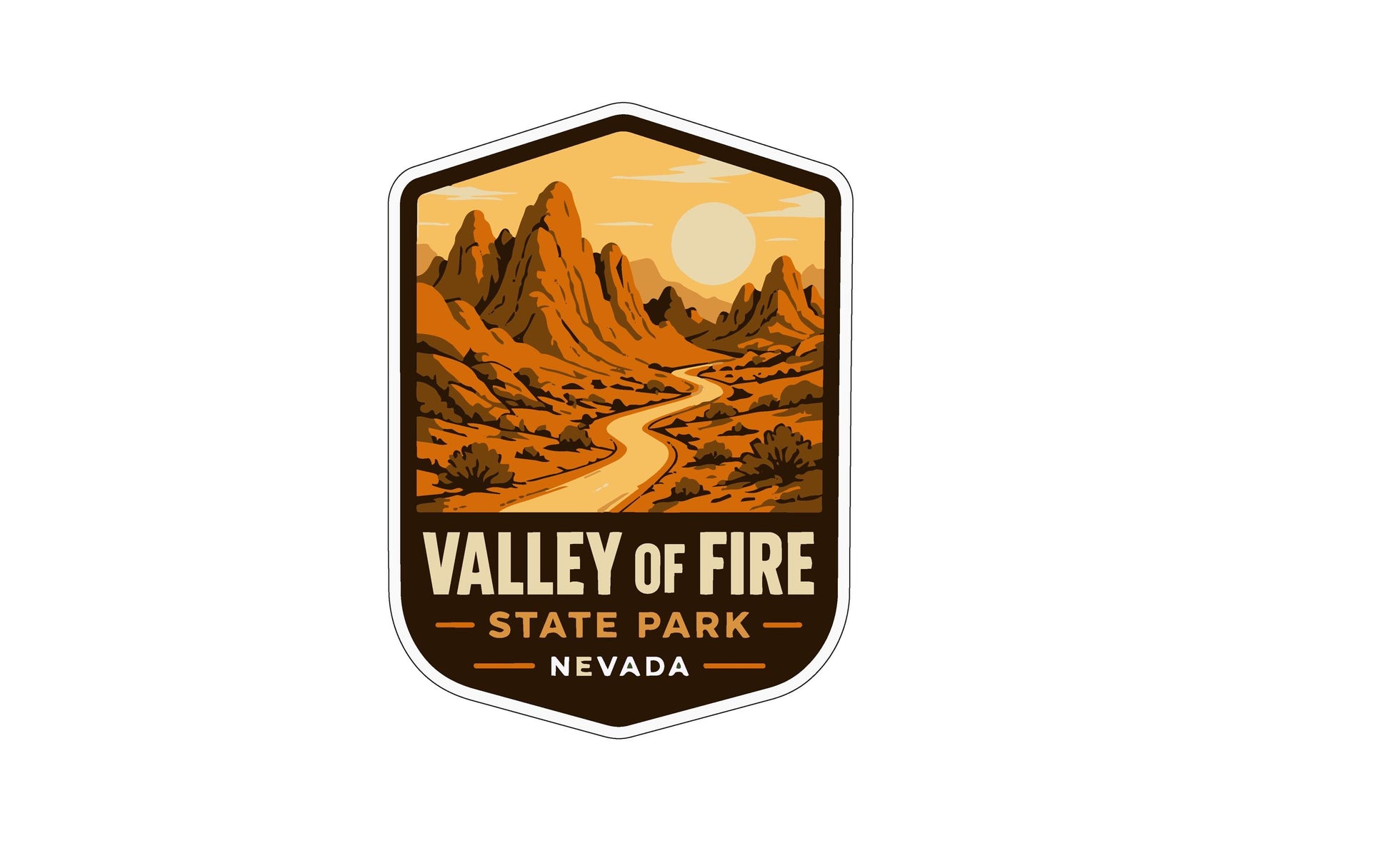The image is a logo for Valley of Fire State Park in Nevada.