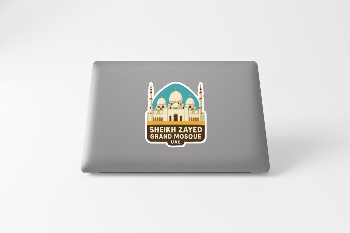 A sticker featuring the Sheikh Zayed Grand Mosque in Abu Dhabi, United Arab Emirates.