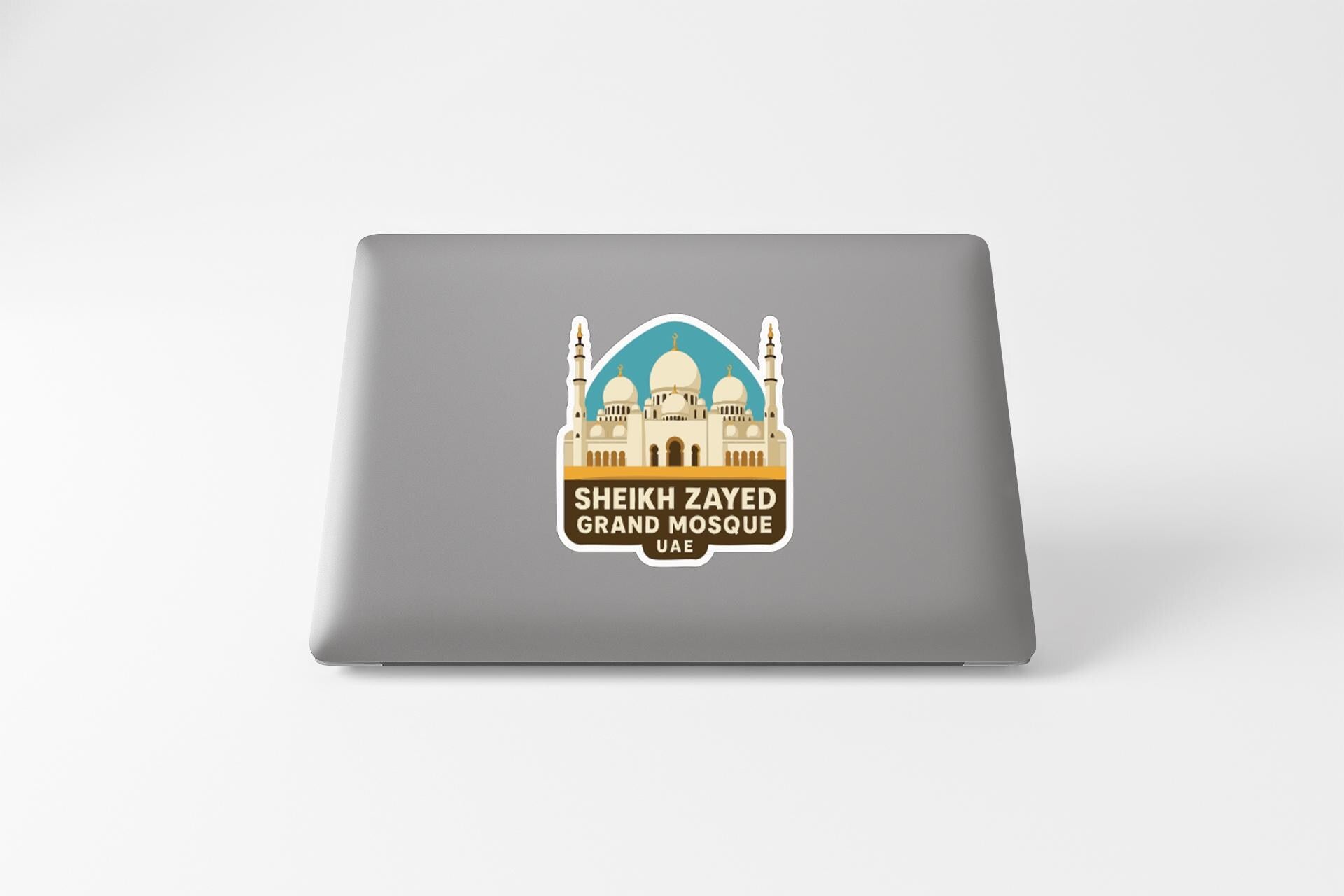 A sticker featuring the Sheikh Zayed Grand Mosque in Abu Dhabi, United Arab Emirates.