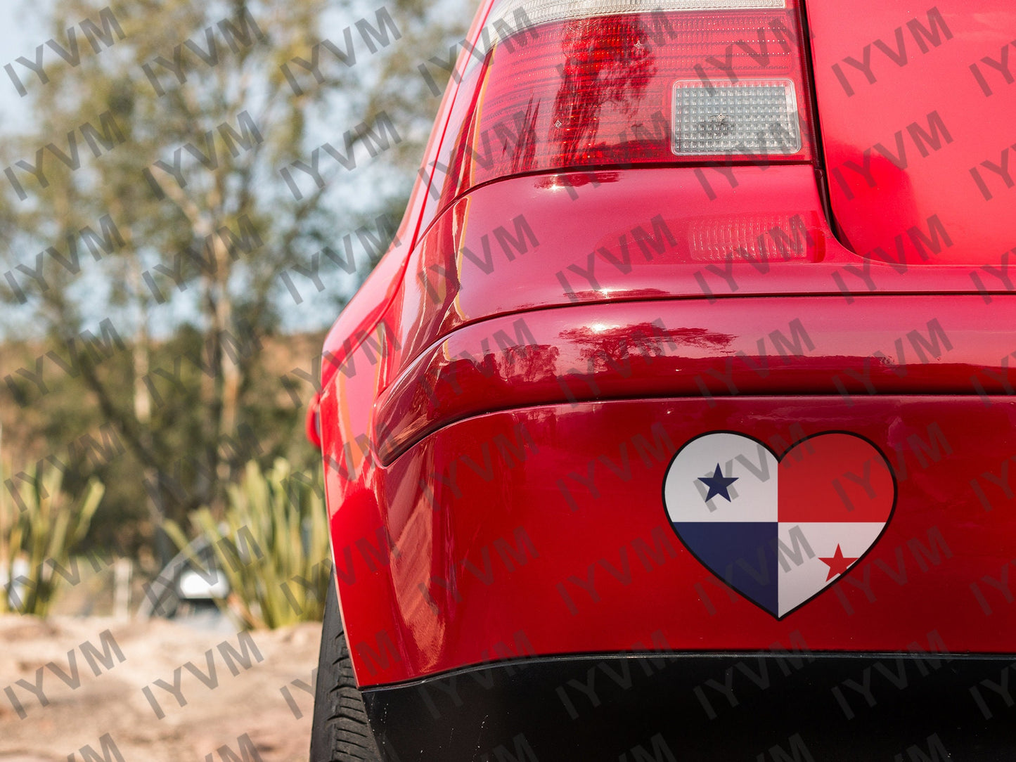 Panama Flag Heart Sticker Decal / Republic of Panama / Pro Mundi Beneficio / Panama City / Panamanian