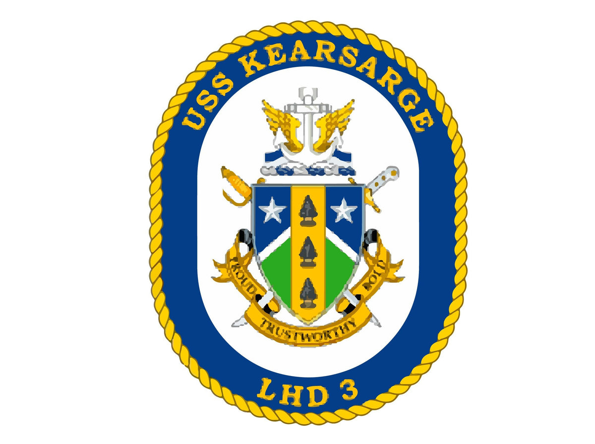 USS Kearsarge LHD-3 Badge Sticker Decal Wasp Class Amphibious assault ship Car Sticker Bumper Sticker for Car Emblem