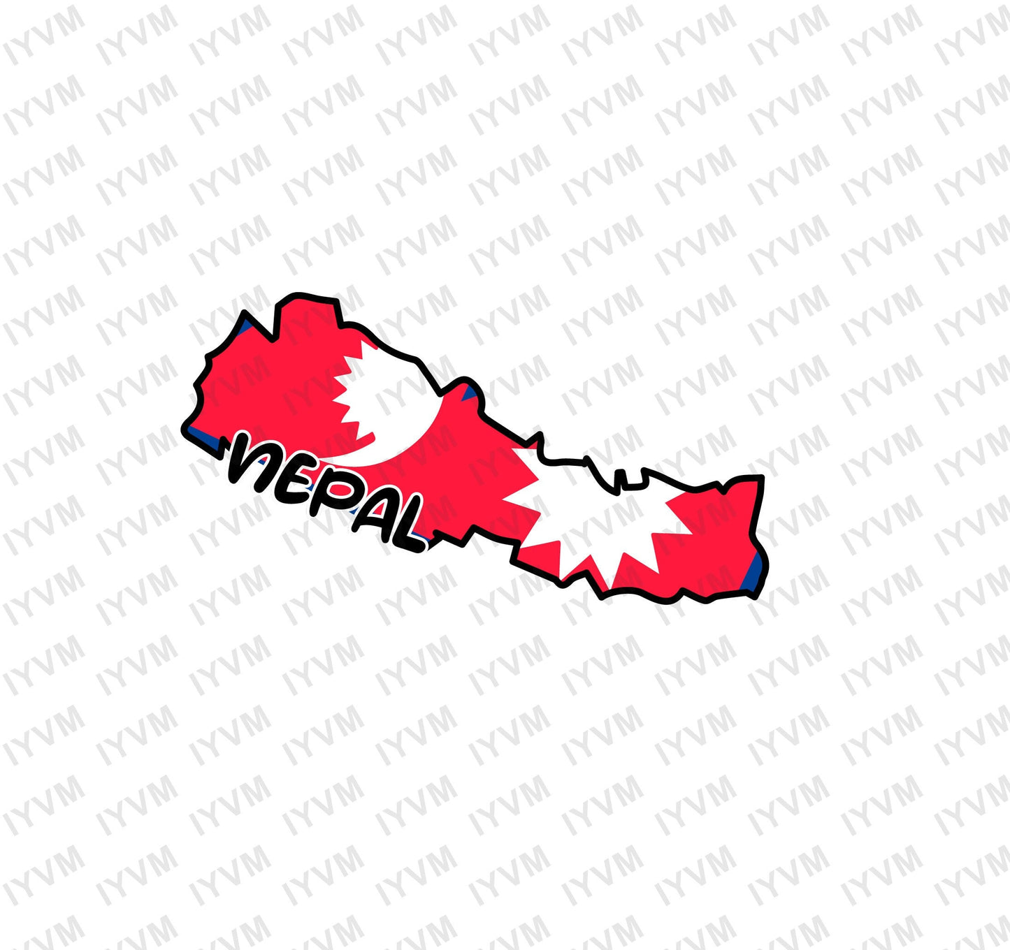 Nepal Map Flag Iron On Heat Transfer Vinyl HTV / Federal Democratic Republic of Nepal / "Janani Janmabhumishcha Swargadapi Gariyasi / Nepali