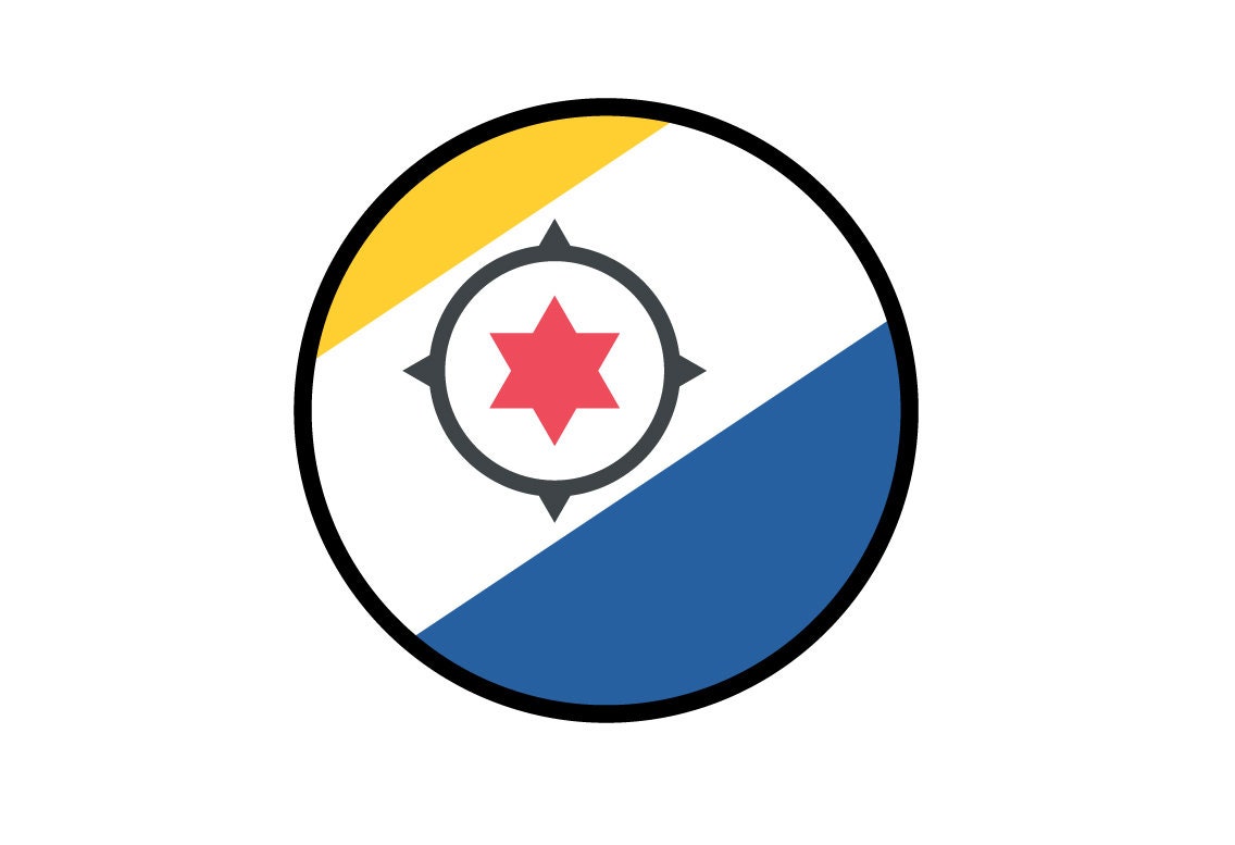 Caribbean Netherlands Flag Circle Sticker Decal