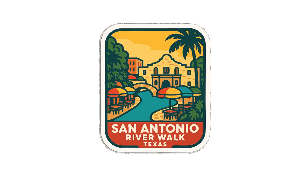 San Antonio River Walk Texas Iron On Heat Transfer Vinyl HTV Die-Cut Symbolic