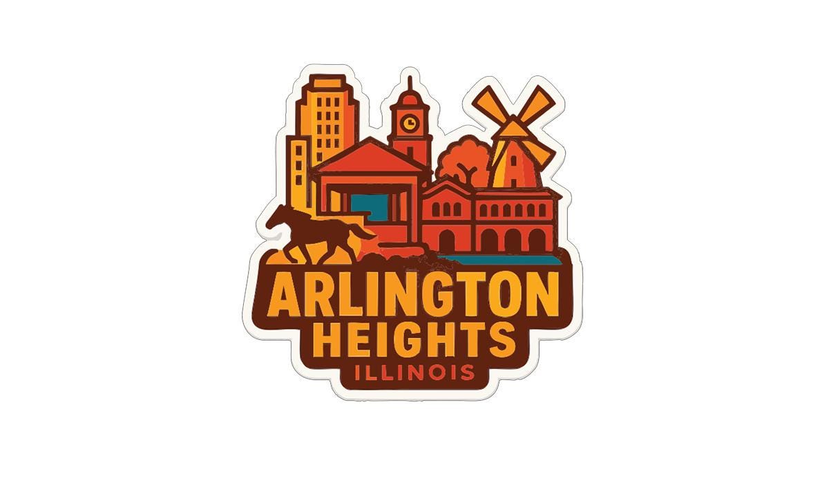 a stylized logo for the city of Arlington Heights, Illinois.