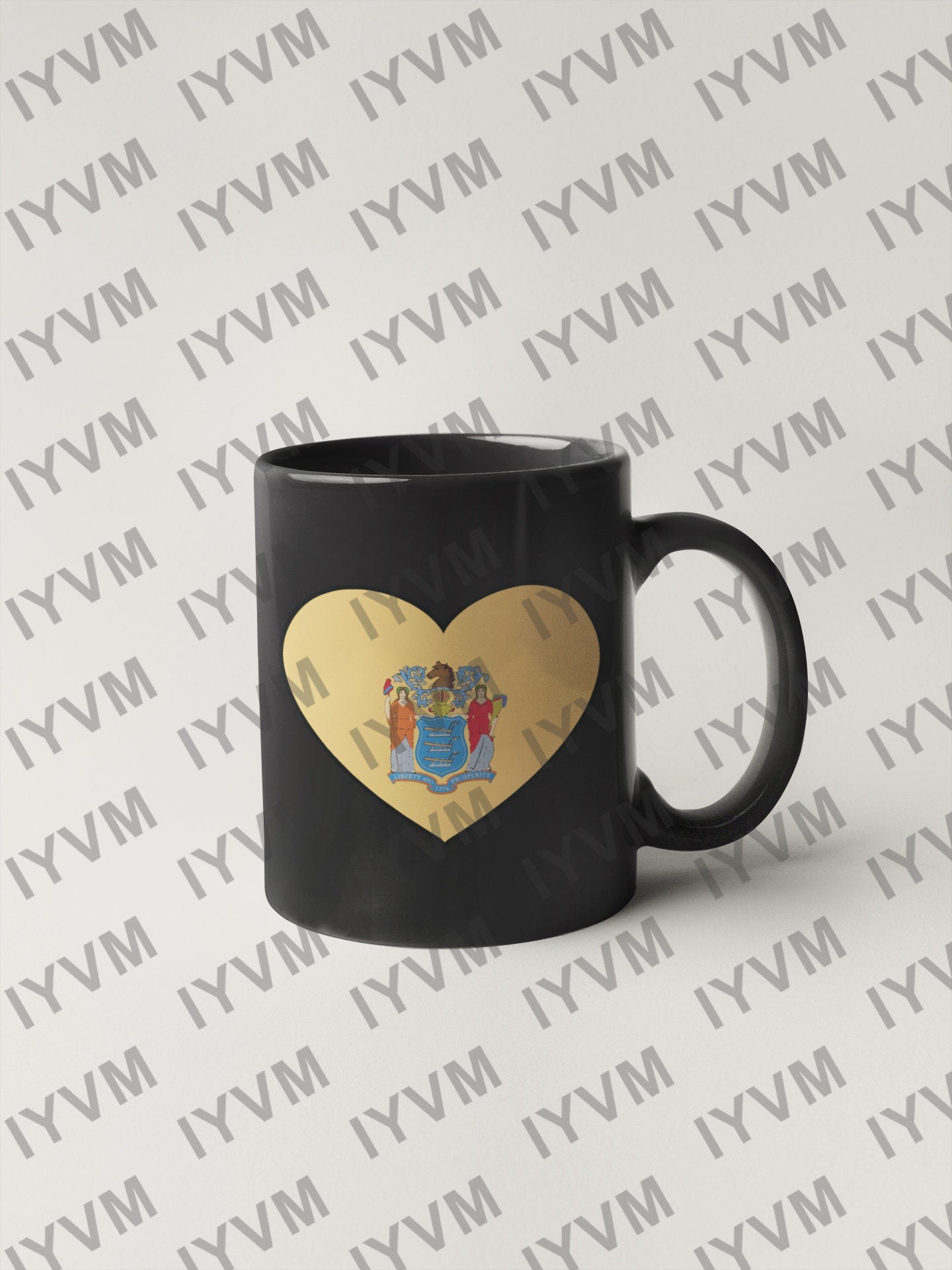 State of New Jersey Flag Heart Sticker Decal  USA New Jersey State  Trenton  The Garden State  The Crossroads of the Revolution /