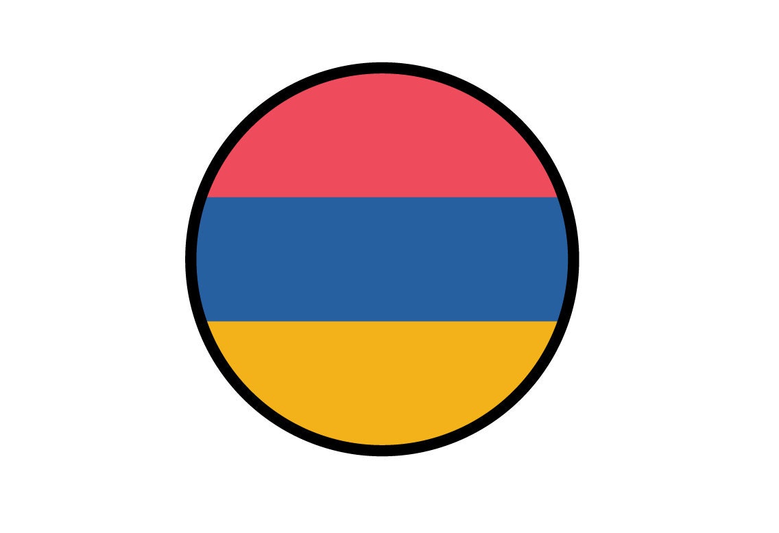 Armenia Flag Circle Sticker Decal