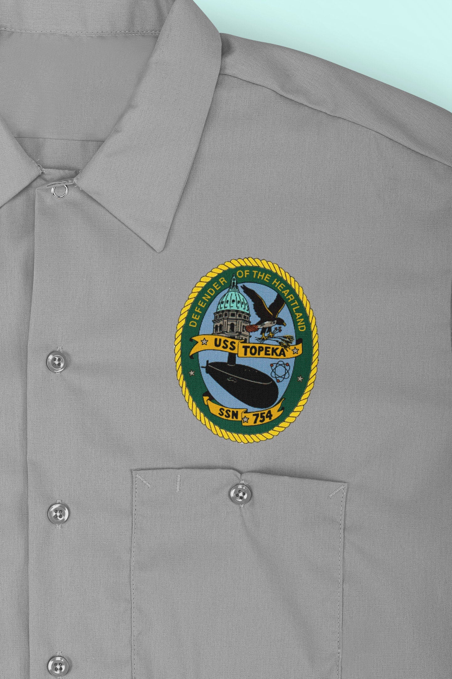 USS Topeka SSN-754 Badge Iron On Heat Transfer Vinyl HTV Los Angeles Class Attack submarine