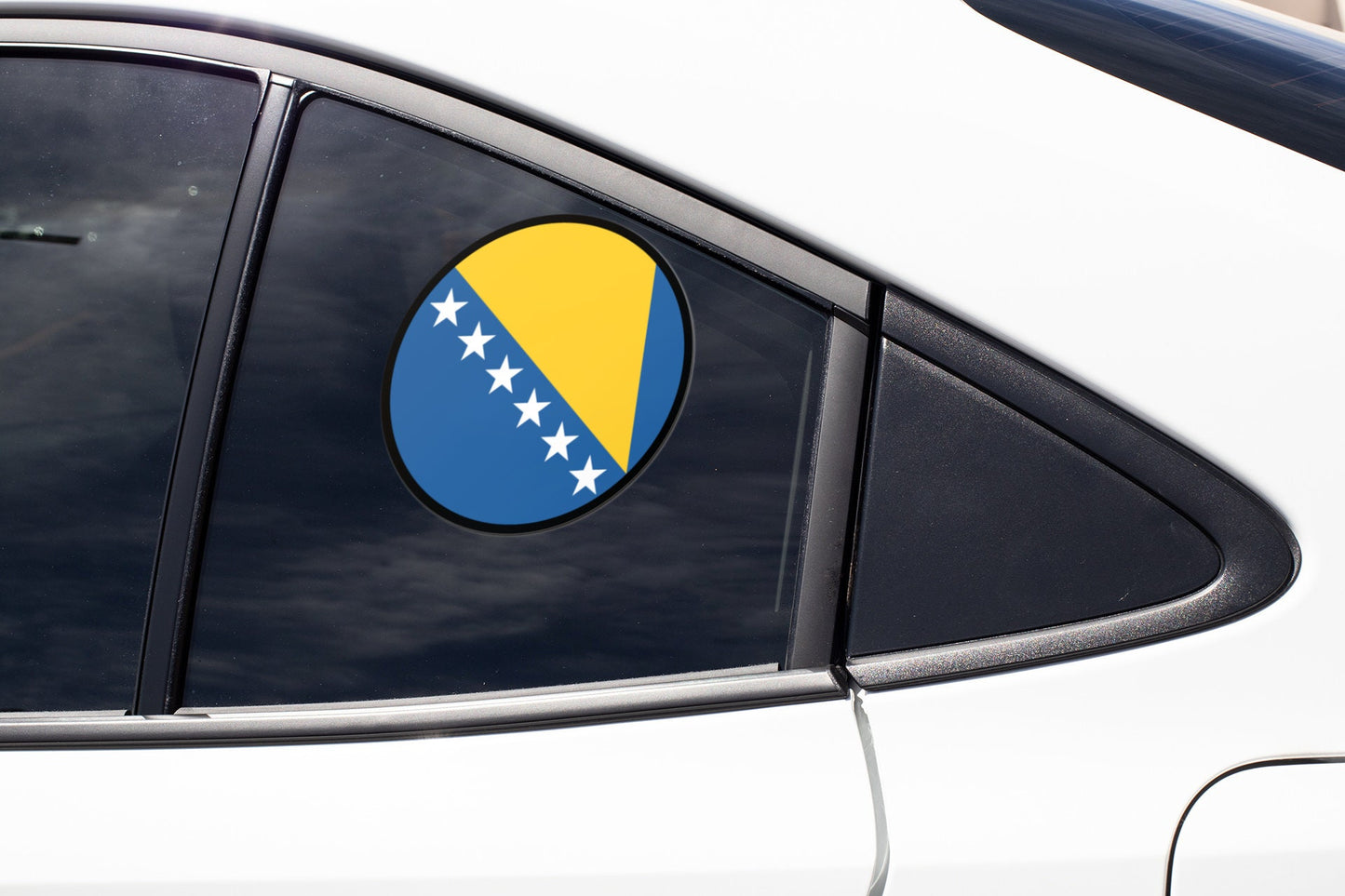 Bosnia and Herzegovina Flag Circle Sticker Decal