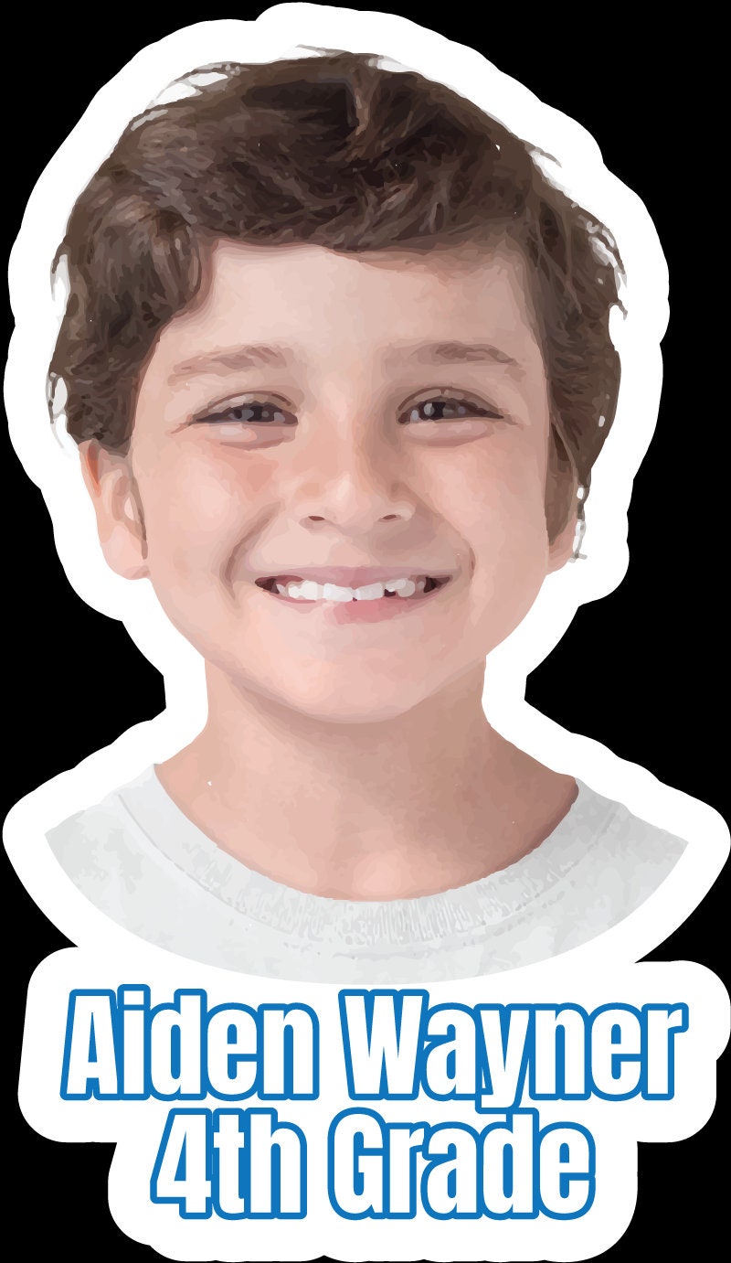 Back to School School Children Customized Name Tag Sticker Decal Grade School Primary School Pre-School Kindergarten Elementary Name Label