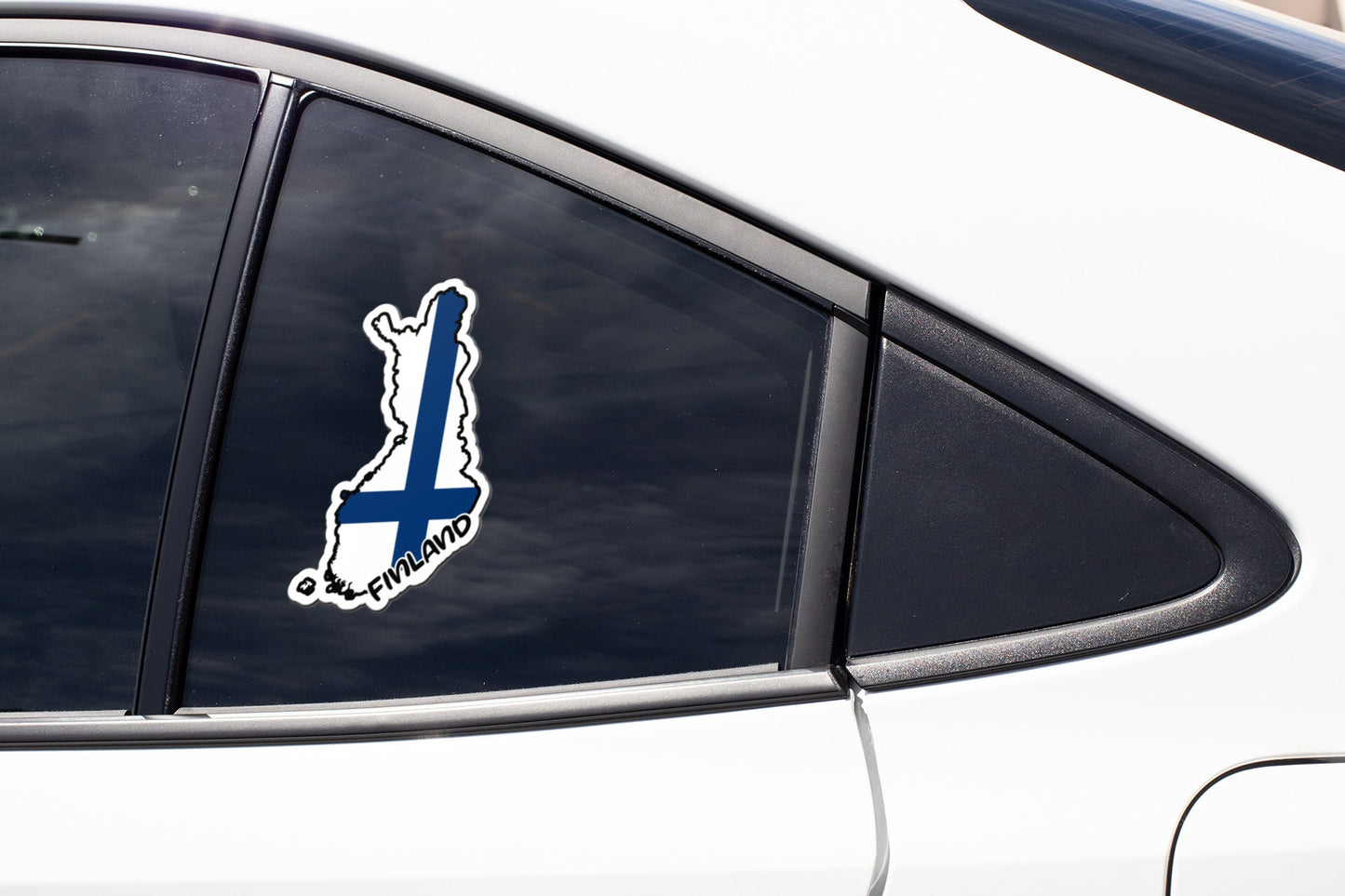 Finland Map Flag Sticker Decal