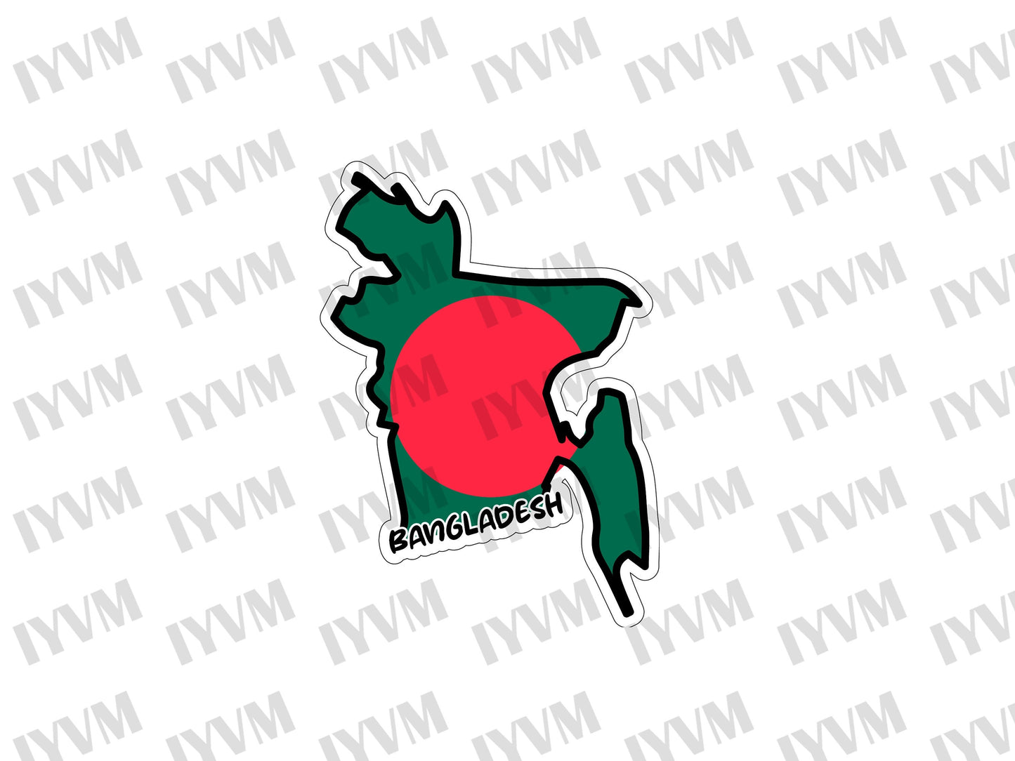 Bangladesh Map Flag Sticker Decal / Dhaka / Joy Bangla / the People's Republic of Bangladesh Bangladeshi
