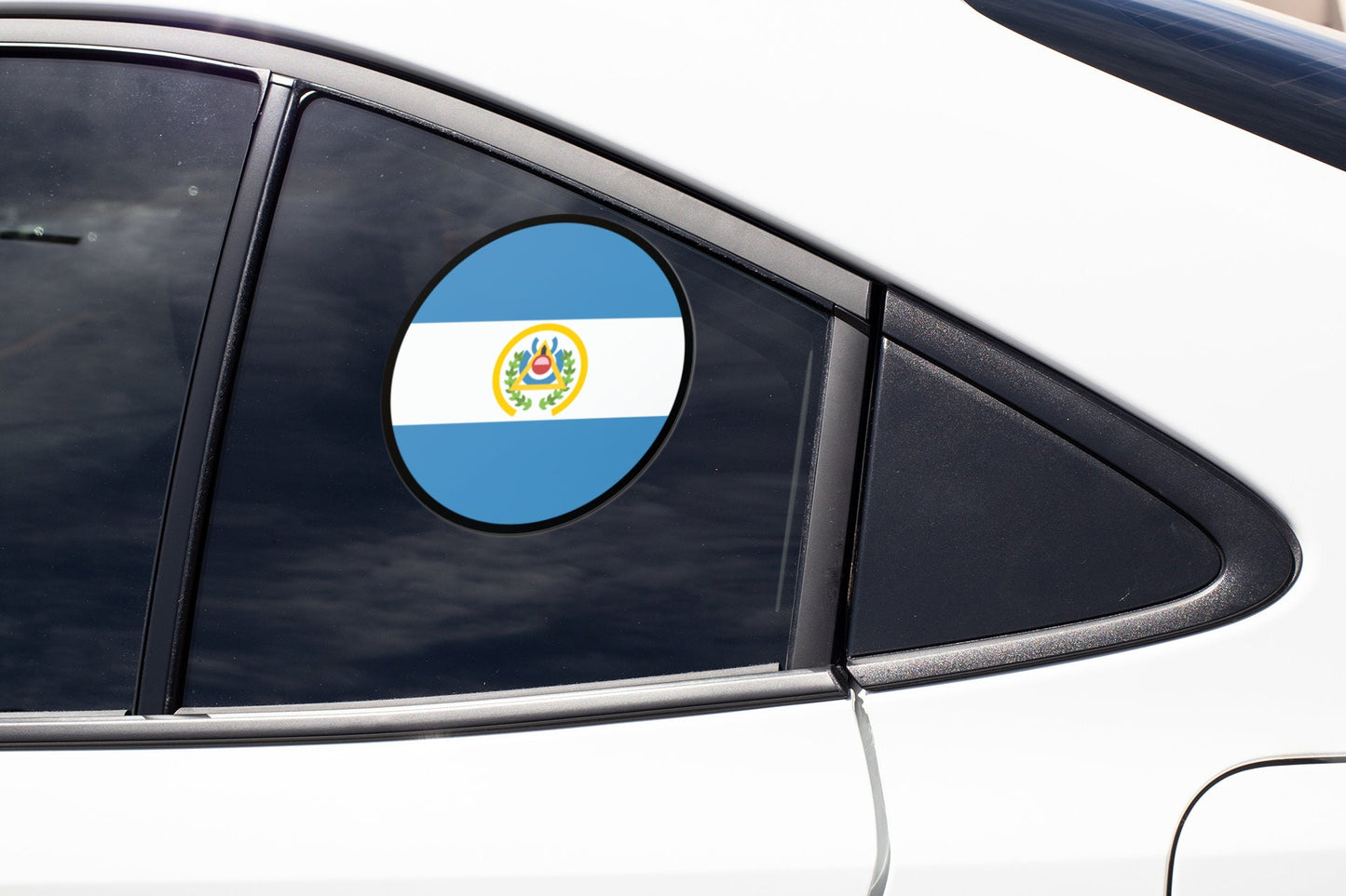 El Salvador Flag Circle Sticker Decal