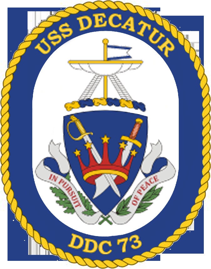 USS Decatur DDG-73 Badge Iron On Heat Transfer Vinyl HTV Arleigh Burke Class Destroyer
