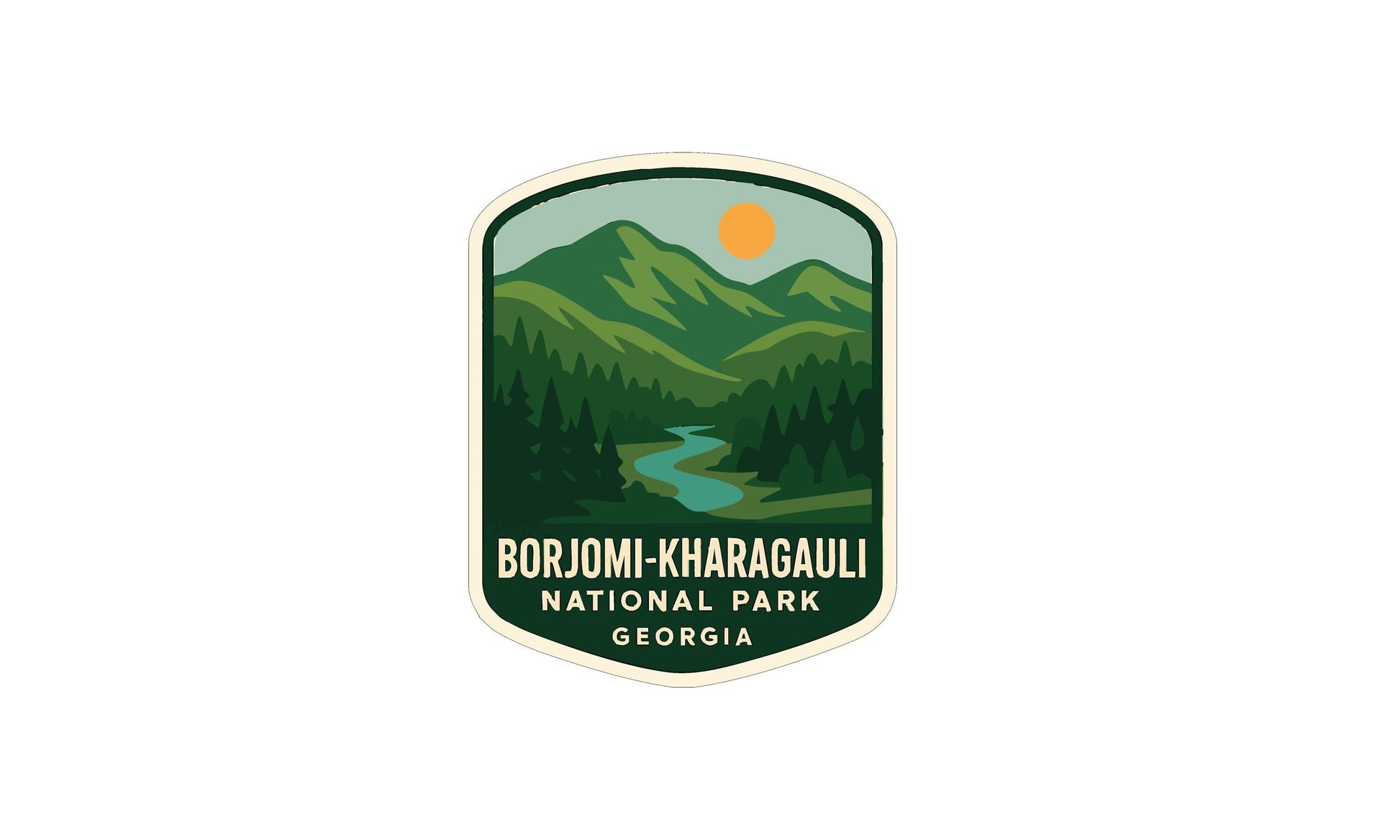 a logo for the Borjomi-Kharagali National Park in Georgia.