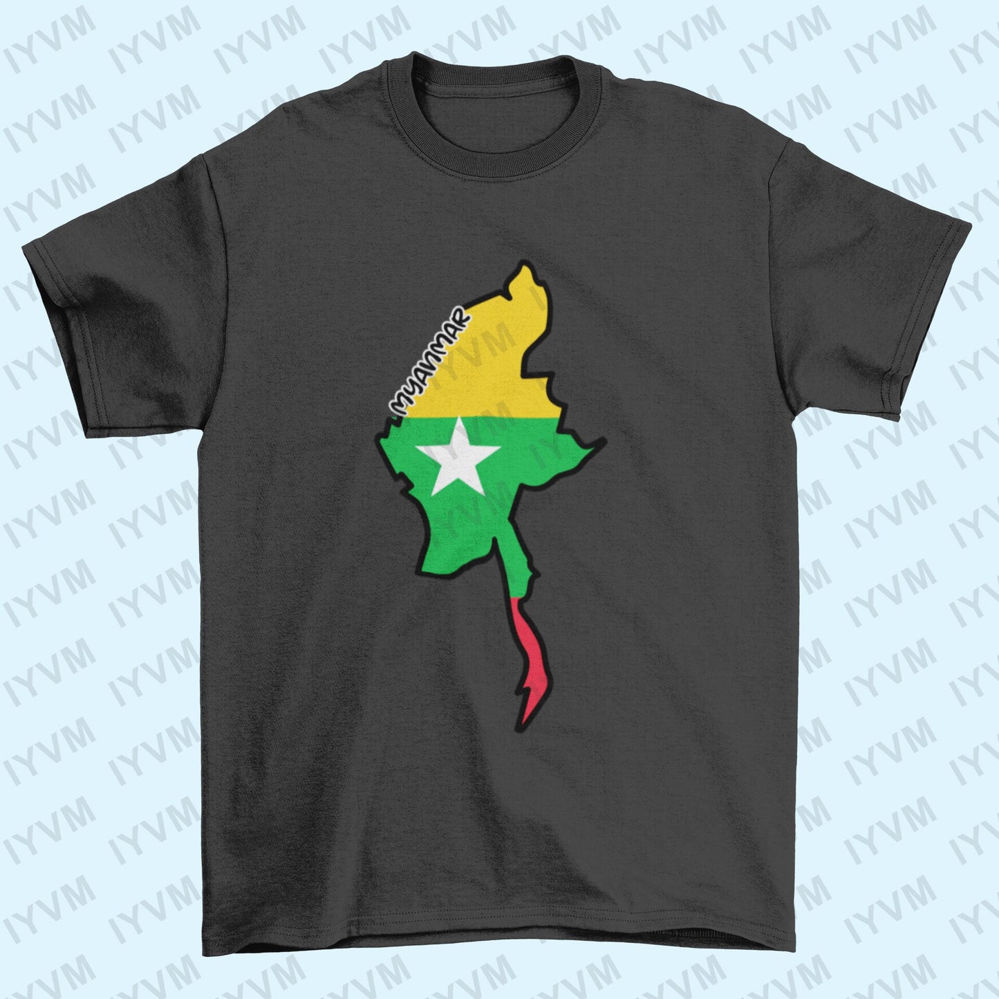 Myanmar Map Iron On Heat Transfer Vinyl HTV / Republic of the Union of Myanmar / Burma / Naypyidaw / Burmese /