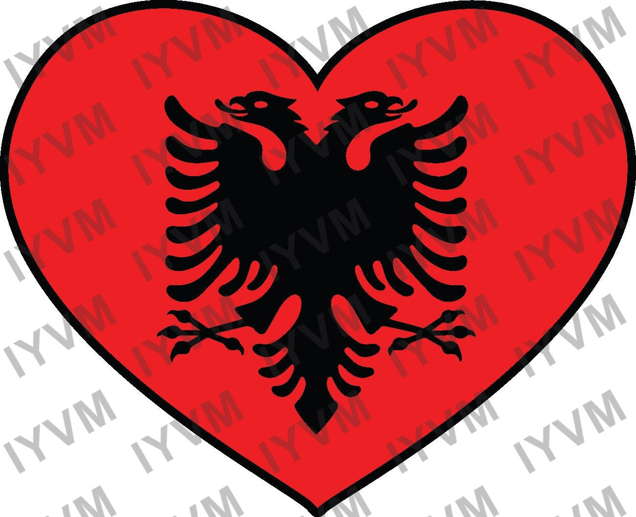 Albania Flag Heart Sticker Decal / Tirana / Ti Shqipëri, më jep nder, më jep emrin Shqipëtar / Albanian
