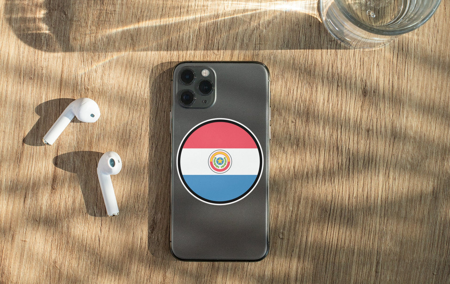 Paraguay Flag Circle Sticker Decal