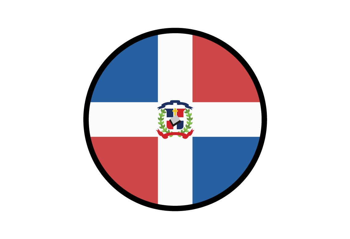 Dominican Republic Flag Circle Sticker Decal