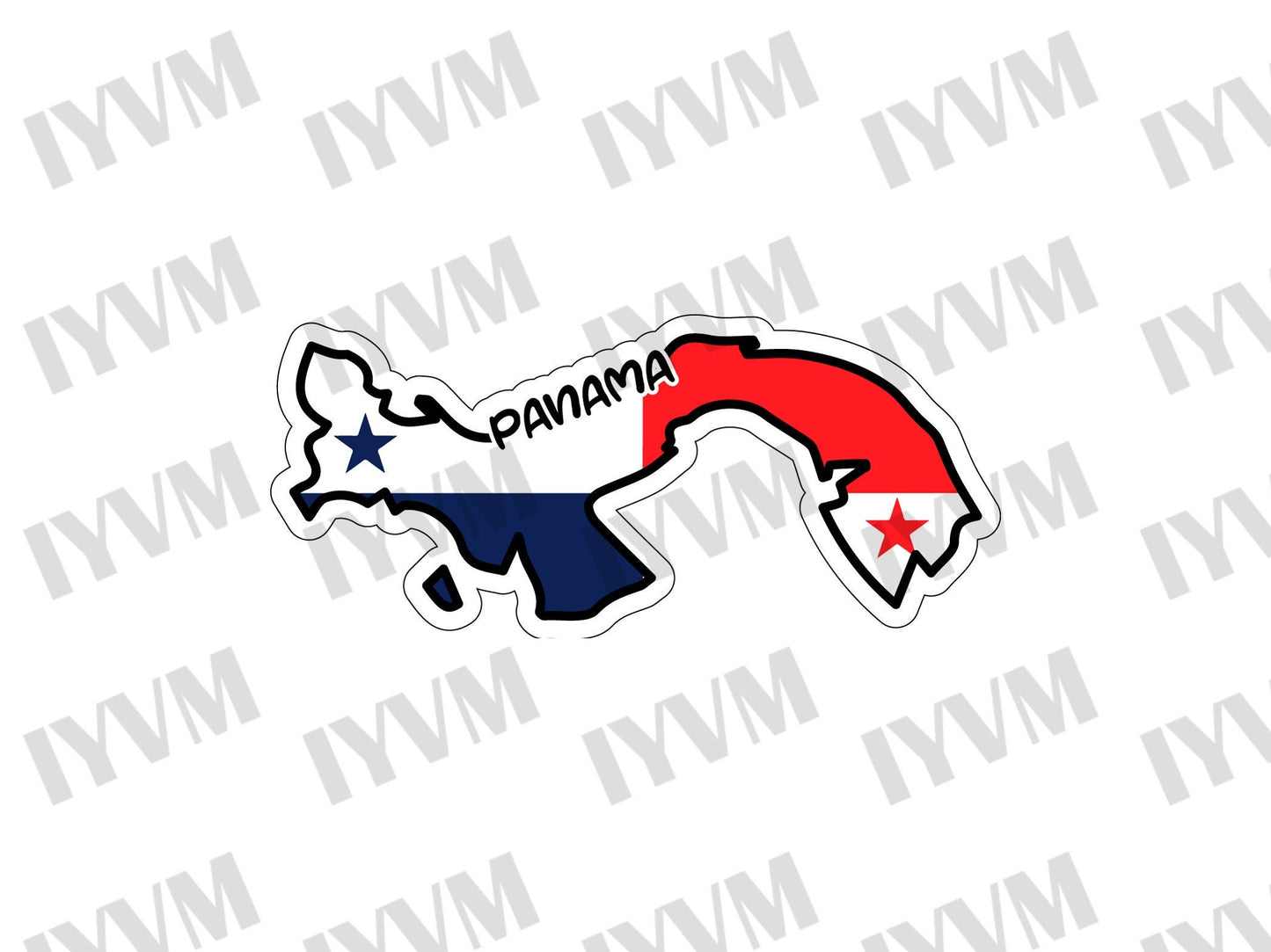 Panama Map Flag Sticker Decal / Republic of Panama / Pro Mundi Beneficio / Panama City / Panamanian