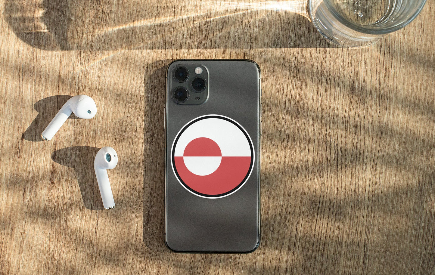 Greenland Flag Circle Sticker Decal