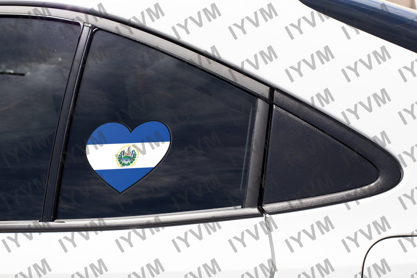 El Salvador Flag Heart Sticker Decal / Republic of El Salvador / Dios, Unión, Libertad / San Salvador / Salvadoran Salvadorian