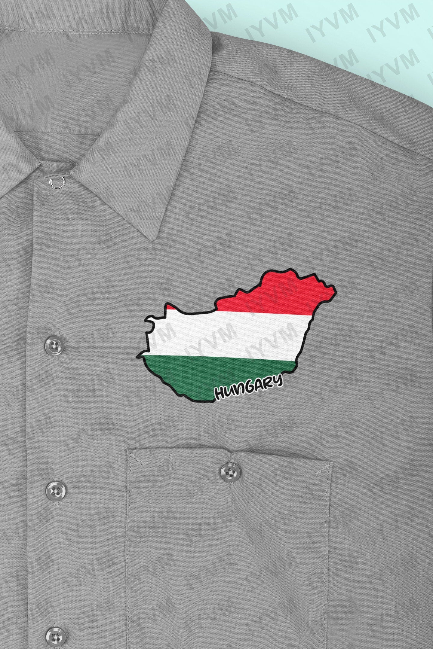 Hungary Map Iron On Heat Transfer Vinyl HTV / Magyarország / Budapest / Hungarian