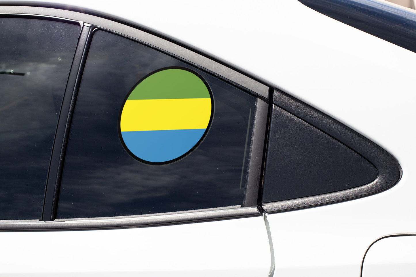 Gabon Flag Circle Sticker Decal