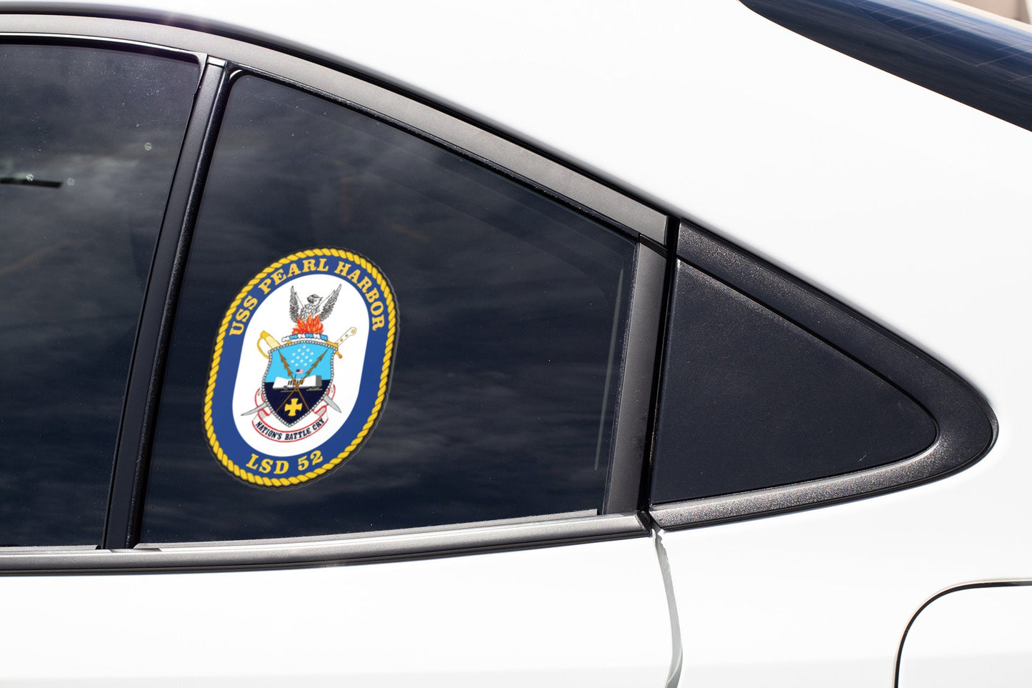USS Pearl Harbor LSD-52 Badge Sticker Decal Whidbey Island Class Dock Landing Ship Car Sticker Bumper Sticker for Car Emblem