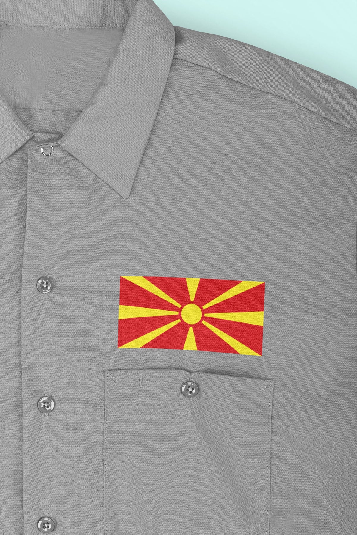Macedonia Flag Iron On Heat Transfer Vinyl HTV / Republic of North Macedonia / Република Северна Македонија / Skopje / Macedonian