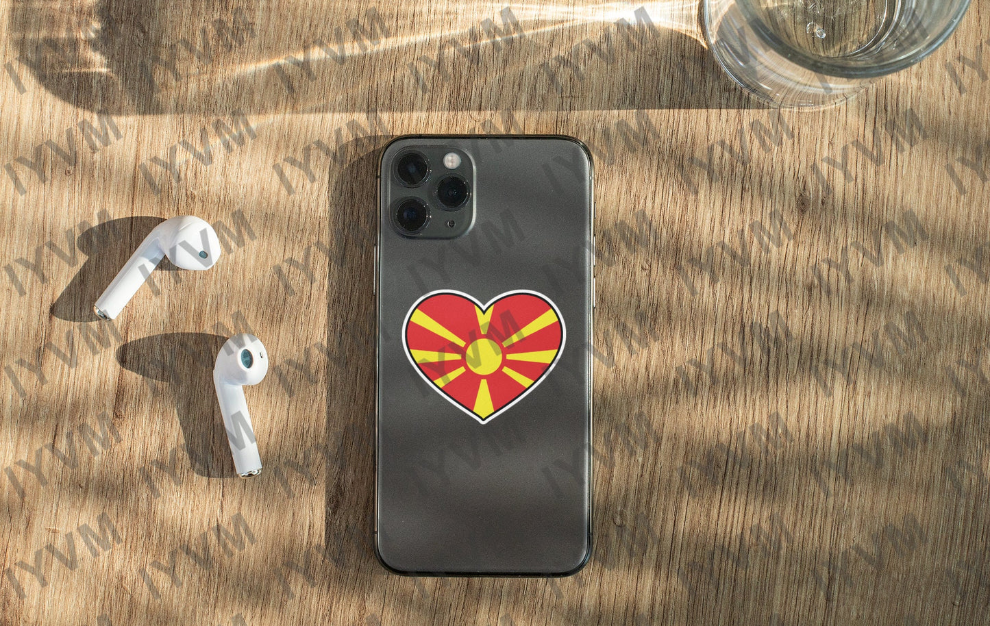 Macedonia Flag Heart Sticker Decal / Republic of North Macedonia / Република Северна Македонија / Skopje / Macedonian