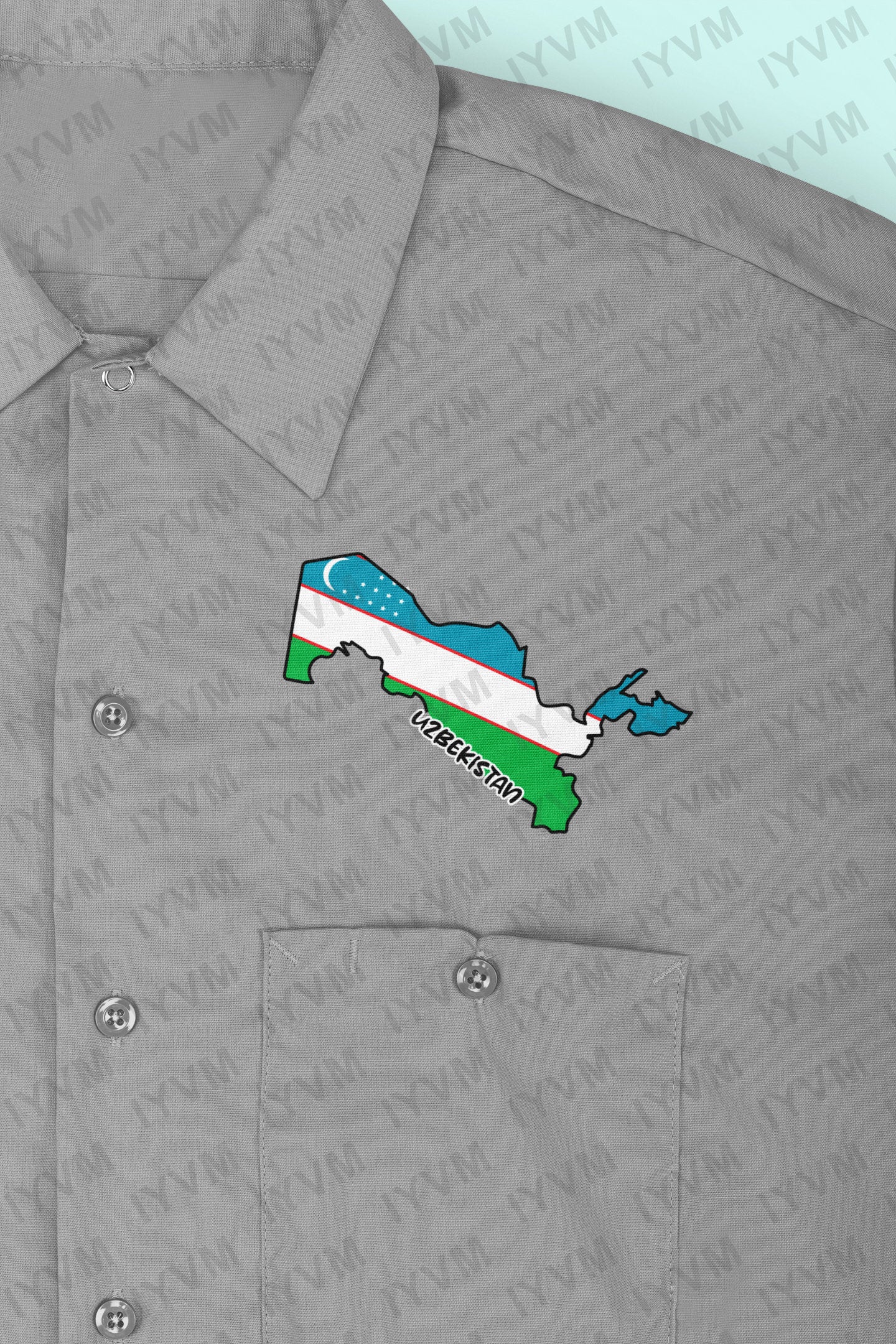 Uzbekistan Map Iron On Heat Transfer Vinyl HTV / Republic of Uzbekistan / Tashkent / Uzbek / Uzbekistani