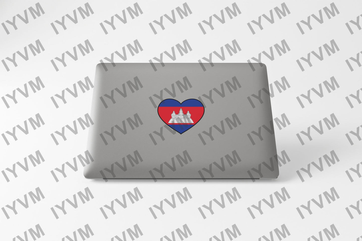 Cambodia Flag Heart Sticker Decal / Phnom Penh / Kampuchea / Kingdom of Cambodia
