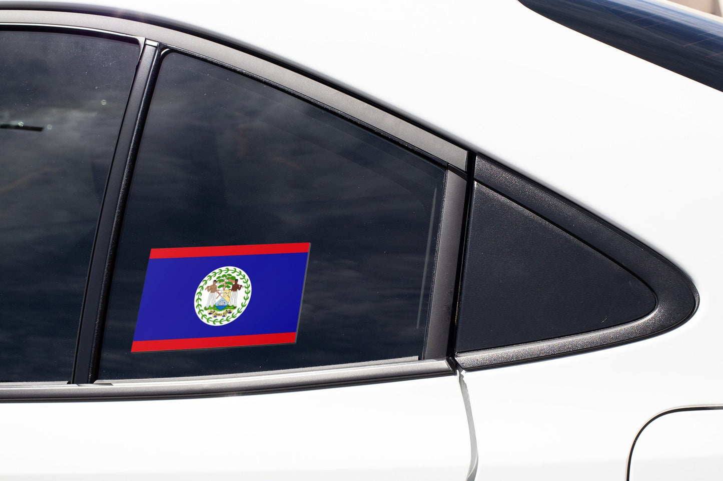 Belize Flag Sticker Decal / Belmopan / Sub umbra floreo / Belizean