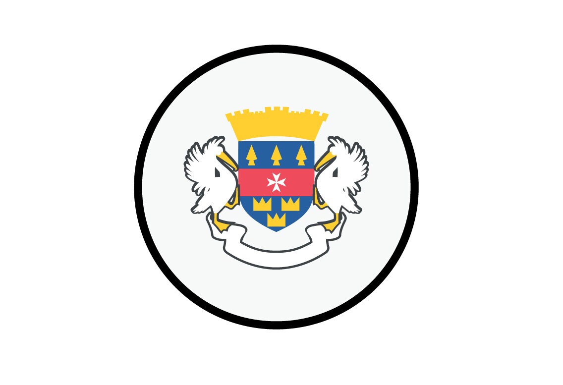 Saint Barthélemy Flag Circle Sticker Decal